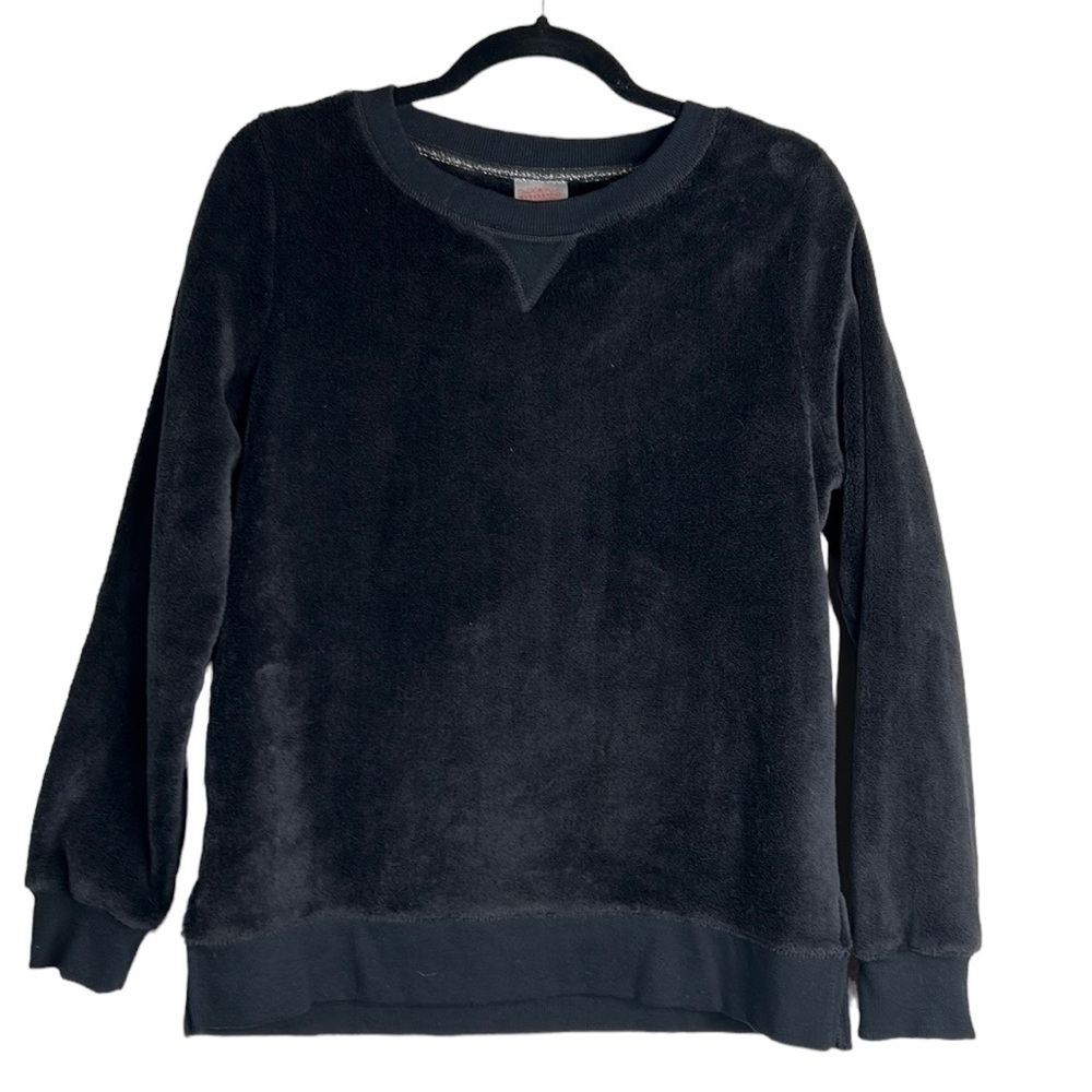 Wondershop Black Velvet Crew Neck Sweatshirt Size Medium